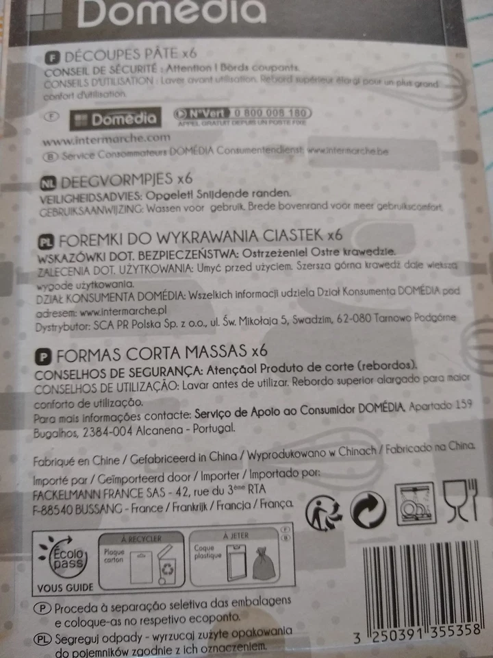 Emporte-Pièce -Découpe Pâte en plastique Domédia neuf x 6 - Photo 4/4