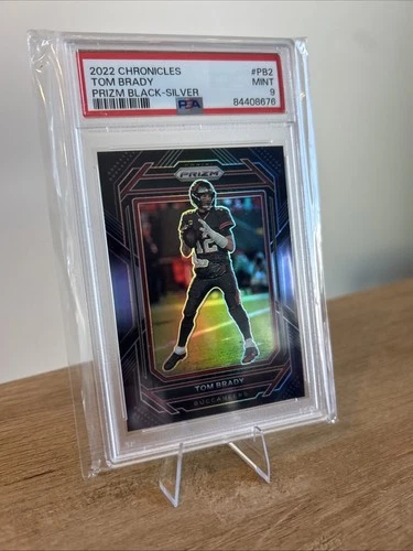 2022 Panini Chronicles-TOM BRADY #PB-2 Prizm Black-Silver PSA MINT 9