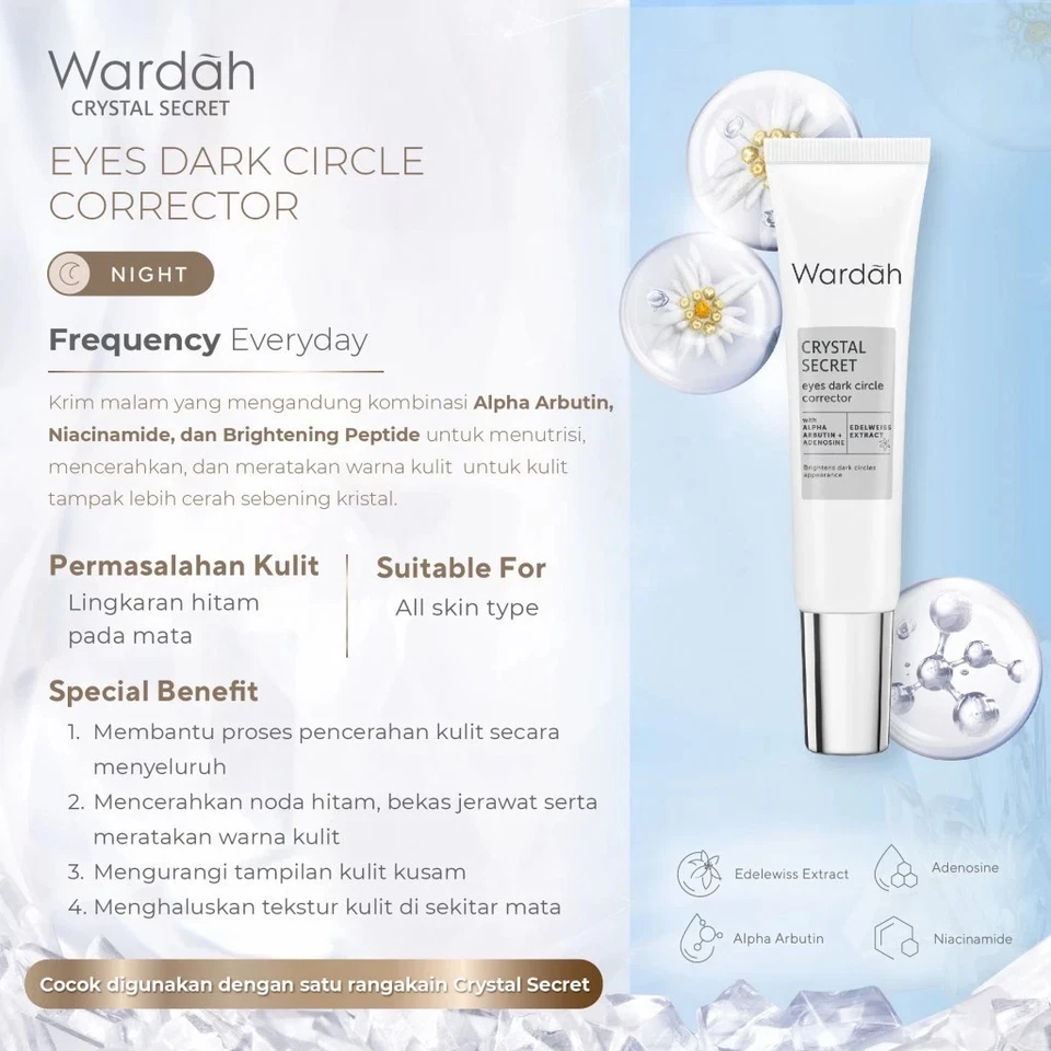 WARDAH Crystal Secret Eyes Dark Circle Corrector 10 ml - Brightening Under Eye - Image 3 of 4