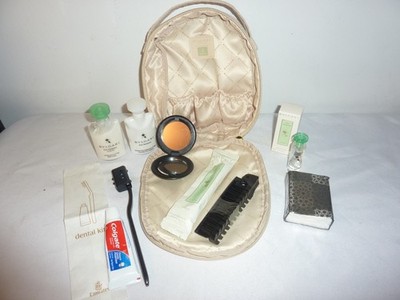 Emirates Airlines BVLGARI Women's First Class Amenity Kit - Faux Suede