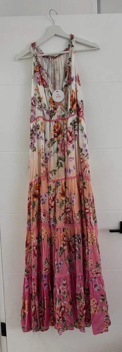 summer halter dresses Zapaka Women Green Casual Dress Halter Flower Print Backless Summer Dress, Green / L