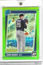 2021 Panini Donruss Optic Tarik Skubal #79 Lime Green Rated Rookie Tigers Card