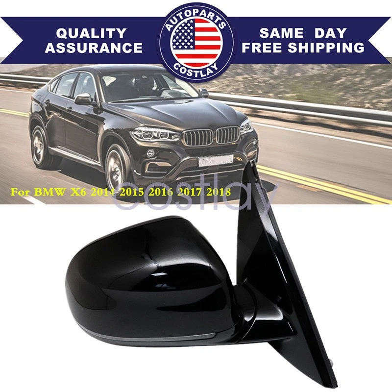 BLACK PASSENGER RIGHT SIDE MIRROR HEATED POWER FOLD FOR BMW X6 2014-2018