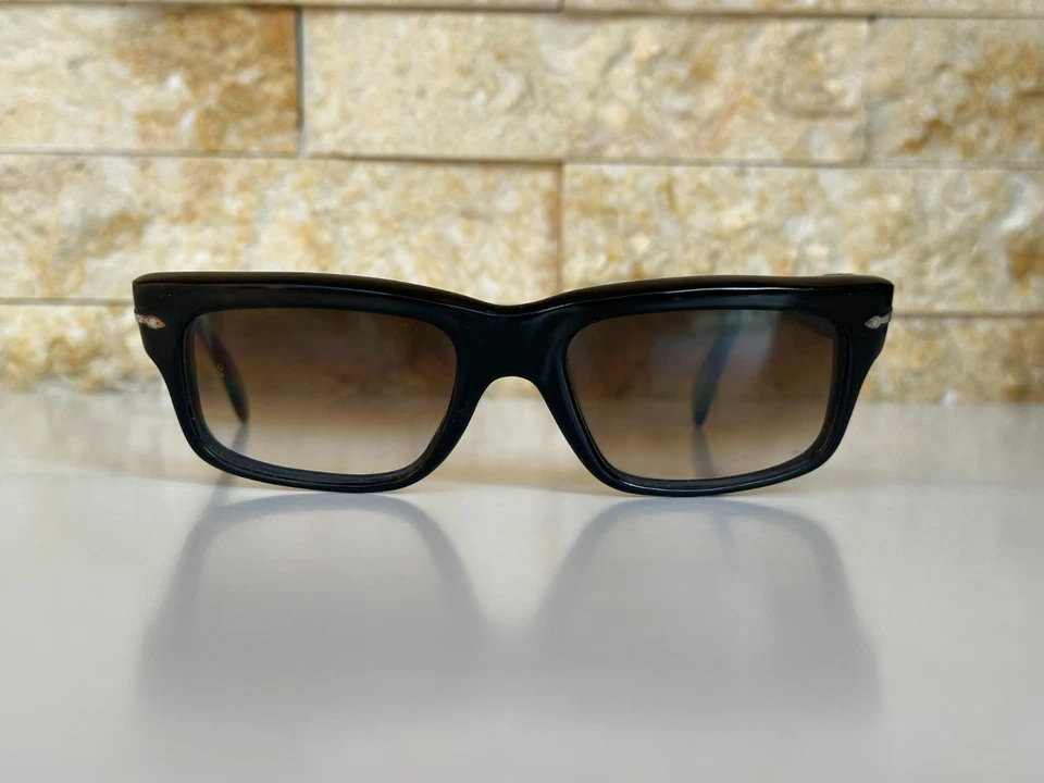 1960's Vintage Persol Ratti Sunglasses Meflecto Rectangular Large Italy Black - Image 2 of 4