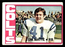 1972 Topps #216 Tom Matte - Baltimore Colts (Low Grade)