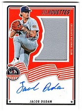 Jacob Dudan 2025 Panini USA Stars & Stripes Silhouettes Jersey AUTO 153/199