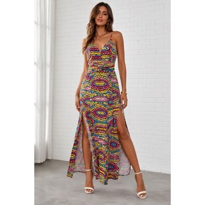 double slit maxi dress | Ribbed Summer Bodycon Designed by HMS with you in mind Sunnie Halter Double Slit Maxi