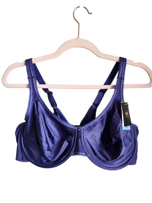 Wacoal Bra 44C Blue Purple Basic Beauty Full Figure Seamlesss Underwire NEW