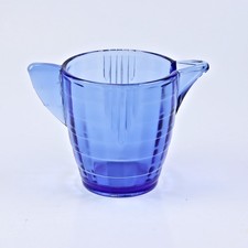 Akro Agate Children s Stacked Disc and Panel Cobalt Blue Teapot Pitcher