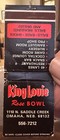 Omaha Nebraska Matchbook KING LOUIE ROSE BOWL 1110 North Saddle Creek — photo 1