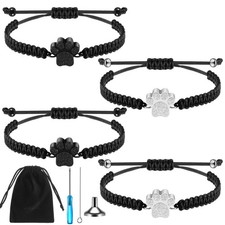 4 Pcs Cremation Jewelry Urn Bracelet for Ashes Adjustable Pet Ashes Keepsake ...