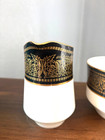 set of MIKASA Bone China Mount Holyoke  Lidded Sugar Bowl & Creamer  Black/Gold — photo 6