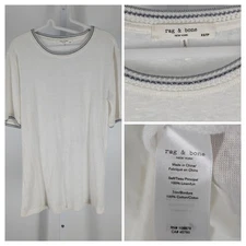 Rag And Bone L The Molly Tee White Sold Out $135 Boho Linen Natural XS