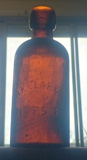 Amber hutch soda Bottle A.K. Clark Pittsburgh Pennsylvania late 1800s