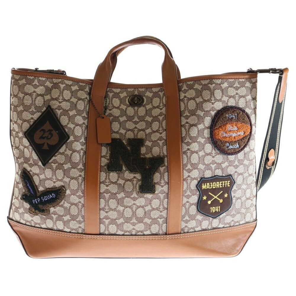 COACH Toby Turnlock 2WAY Handbag Tote CG206 Jacquard Leather Patch A-260113-13 thumbnail 13