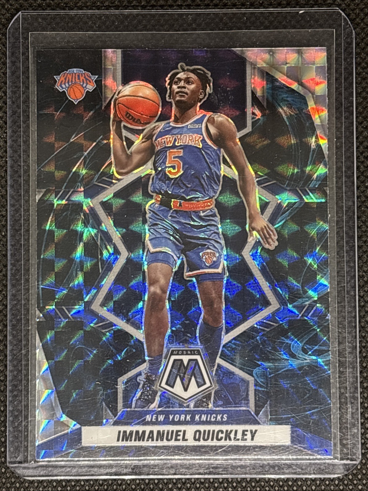 2021-22 Panini Mosaic Immanuel Quickley RC Genesis Prizm #208 SSP Case Hit Knick