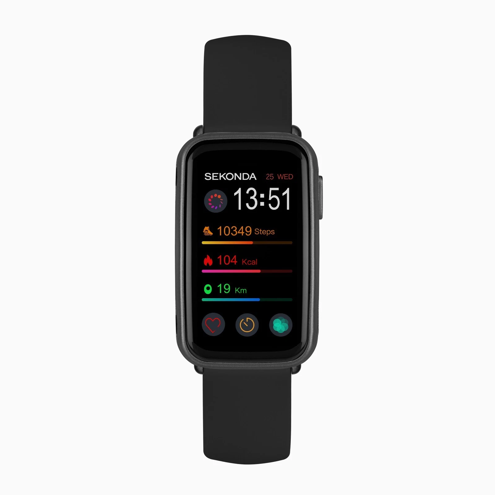 Sekonda Track Smart Watch - Black Case & Silicone Strap