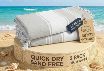 #ad Extra Large Beach Towels 2 Pack – Oversized 39quot;x71quot; Pre Washed Quick Dry S... $24.81