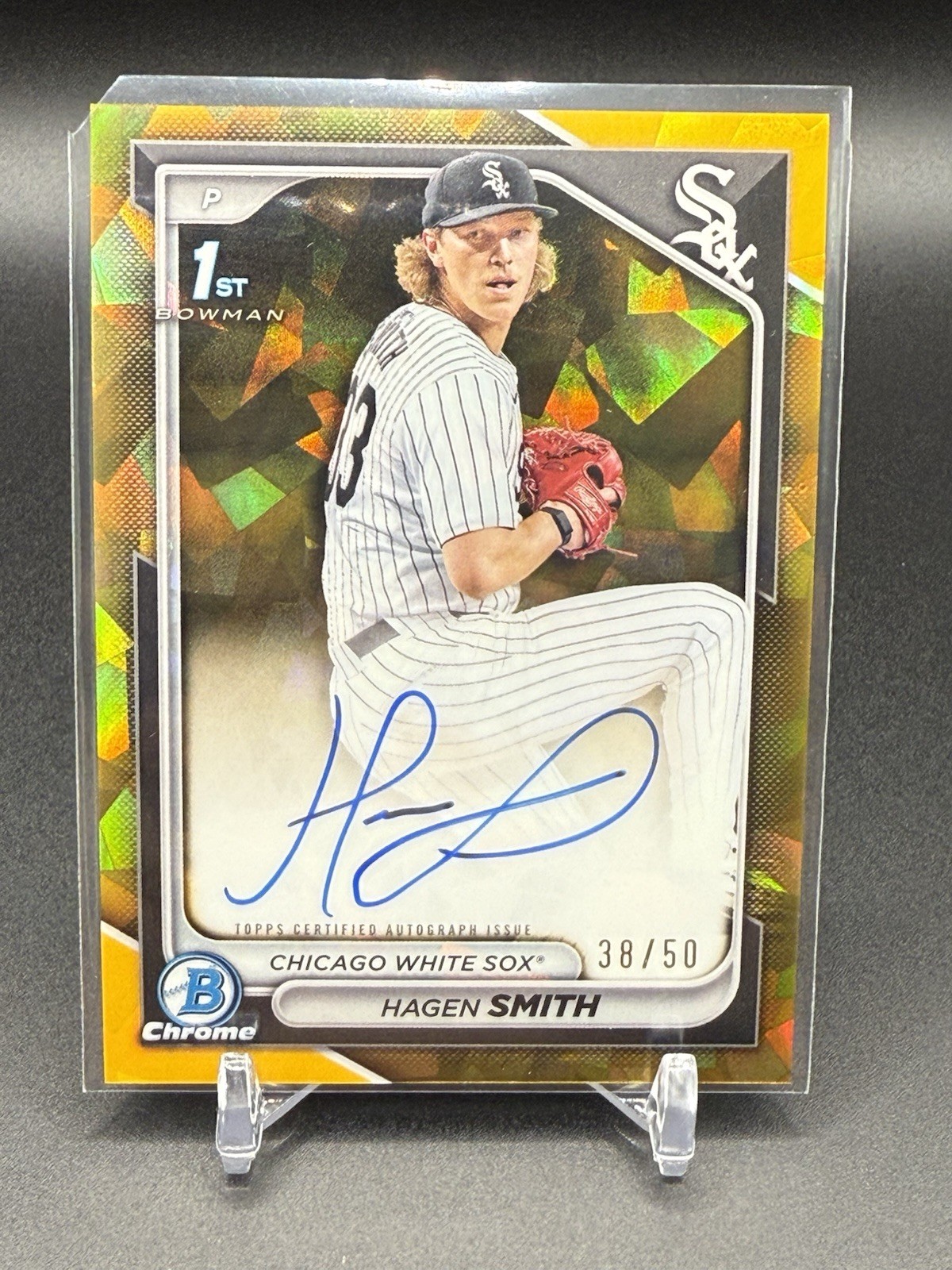 Hagen Smith 2024 Bowman Draft Sapphire #CPA-HS 1st Prospect AUTOGRAPH Gold /50