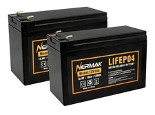 NERMAK 2 Pack 12V 10Ah Lithium Ion LiFePO4 Deep Cycle Battery, 2000+ Cycles