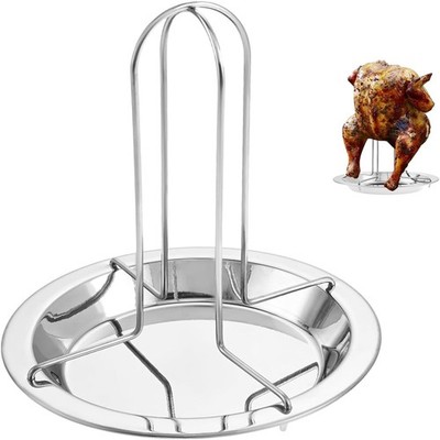 Vertical Chicken Roaster Rack Duck & Turkey Grill Stand For Outdoor Camping