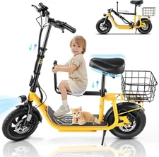 Caroma 1200W Peak Electric Scooter with 2 Seats, Commuter Ebike for Adults&Teens