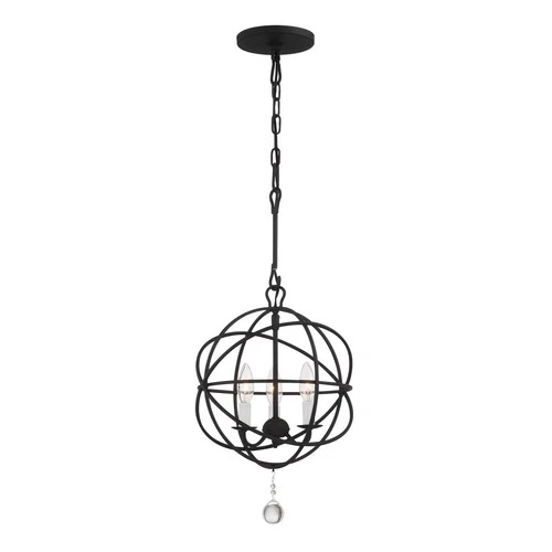Solaris 3-Light Mini Chandelier in Black - Picture 1 of 7