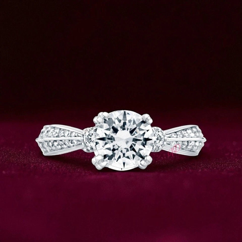 14K Gold Ring Set for Wedding IGI Certified 1.90 Carat Lab Grown Diamond - Image 3 of 4