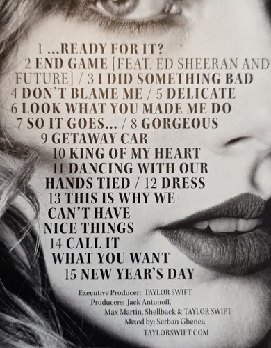 Taylor Swift - Reputation CD mit 2-seitigem Poster + Karte - Big Machine Records 2017 - Bild 18 von 20