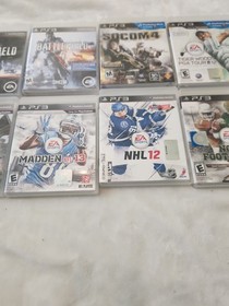PS3 CECH-2001A Black Console Lot with 2 Controllers and 10 Games Tested Working