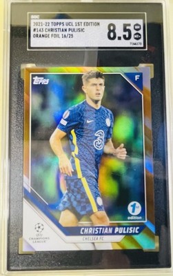 2021-22 Topps UCL 1st Edition Christian Pulisic #143 Orange Foil Refractor 16/25