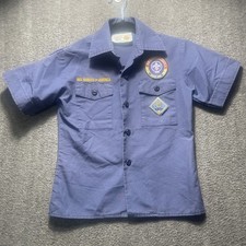 Boy Scouts of America BSA Youth Shirt Blue Small Sewn Patches Short Sleeve