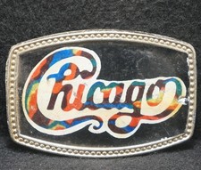 XC01127 VINTAGE 1970s  CHICAGO  ROCK BAND MUSIC PERFORMERS MENS BELT BUCKLE