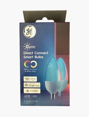 GE Cync Direct Connect Smart Bulbs 2 Pk LED 40 Watt Multiple Colors w/ White NIB