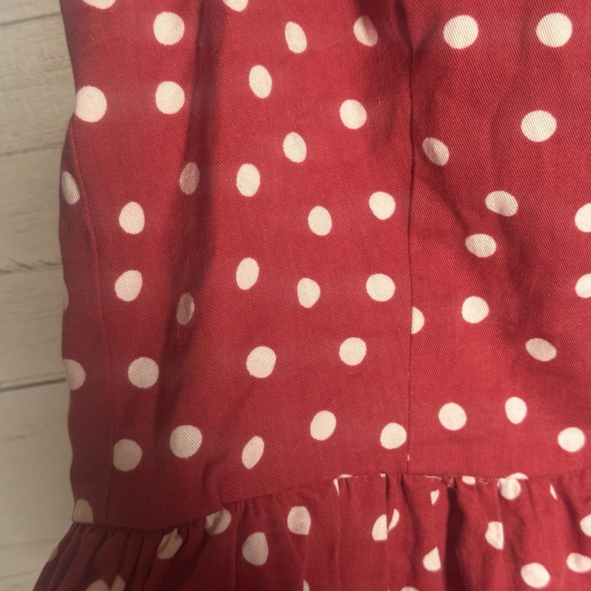 Handmade Minnie Mouse Dress Women’s L/XL Red White Polka Dot Halloween Costume