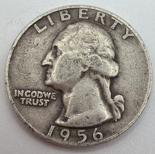 1956 -D Silver US Washington Quarter 90% Silver Coin