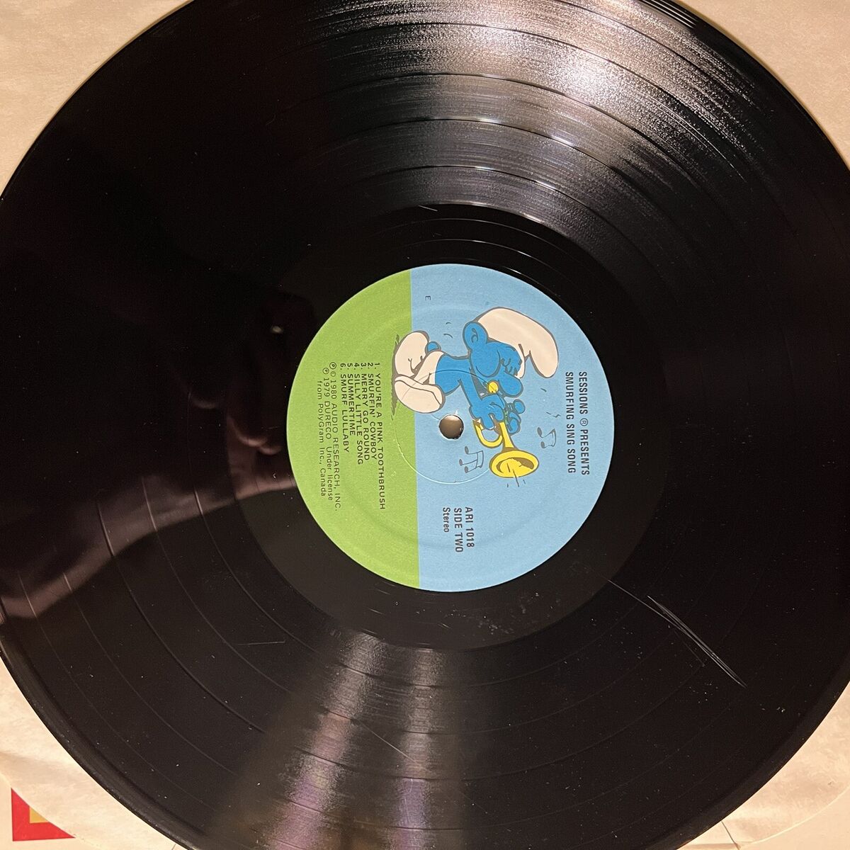 The Smurfs Smurfing Sing Song Original Vinyl Record 1980 ARI-1018 Album LP