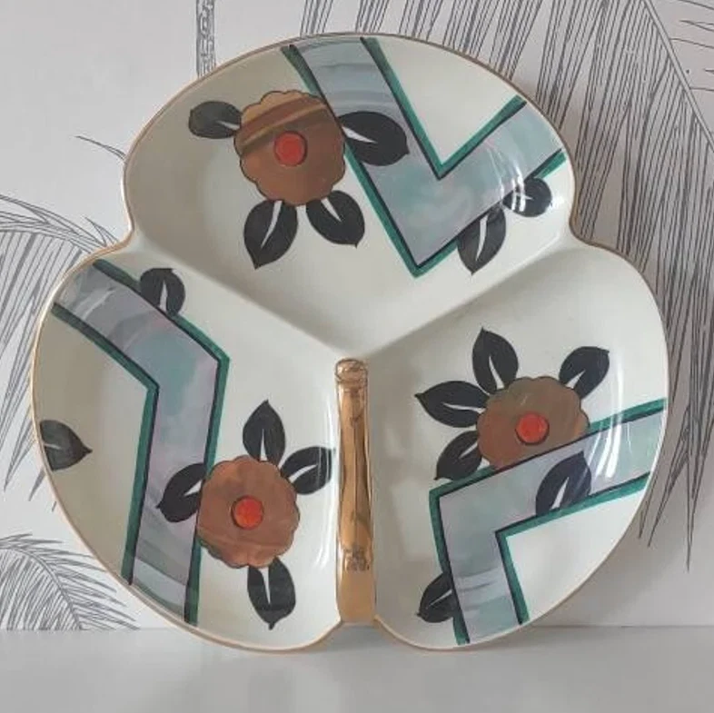 Bandeja vintage, Meito China, porcelana, pintada a mano, hecha en Japón, alrededor de los años 30 Foto 4 de 4
