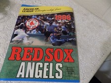 1986 ALCS Program Red Sox v Angels Fenway Park Marty Barrett MVP Unscored