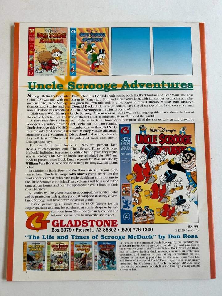 UNCLE SCROOGE ADVENTURES #3 - CARL BARKS WORK - GLADSTONE COMICS - 1958 Foto 2 de 2