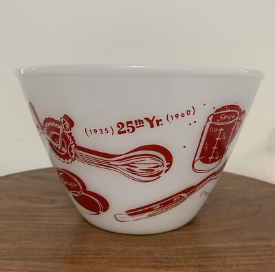 HTF VTG Fire King Spag's 25th Anniversary Kitchen Aid Splash Proof