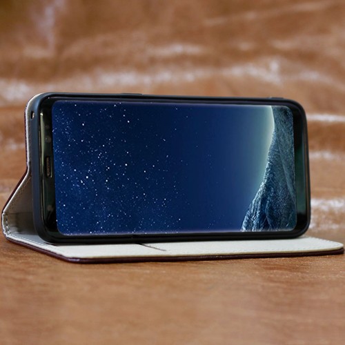 Premium Smartphone Cover für Apple/Samsung Handy Schutz Hülle Case Tasche braun - Picture 7 of 9
