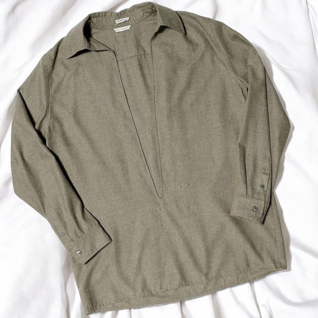 hermes margiela期 safari shirt HERMES Vareuse Shirt 100% Cashemere Martin Margiela Charcoal