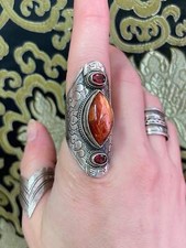 Sunstone and Garnet Ring