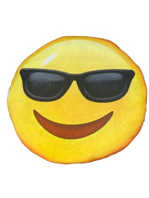 Emoji Pillow Face with Sunglasses Round Pillow