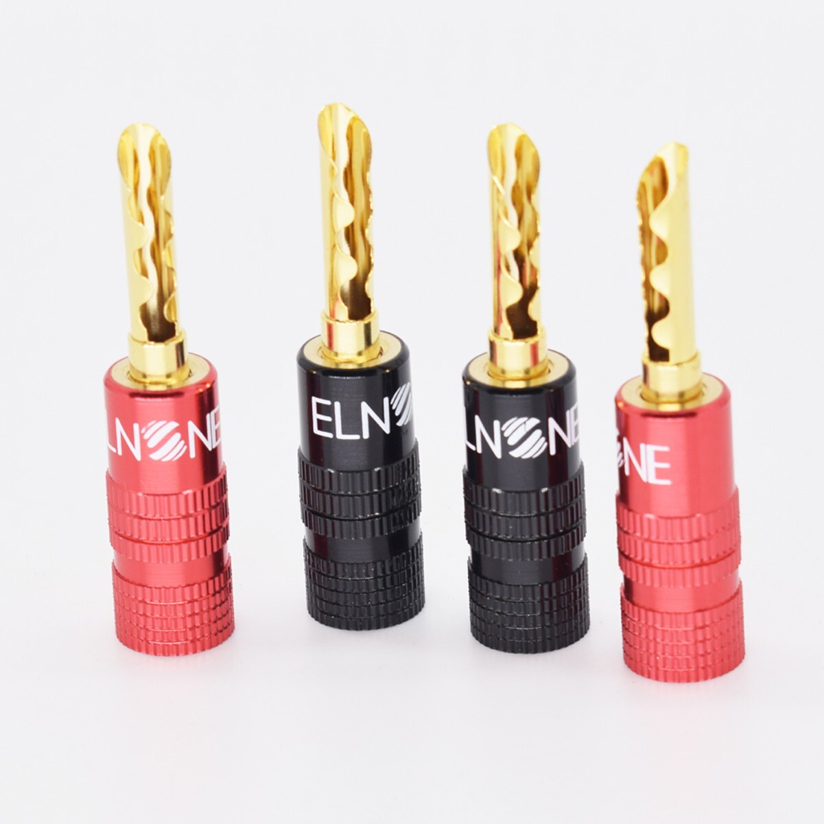 2pcs ELNONE Gold Plated Audio BFA Banana Plug Speaker Cable Connectors Screws