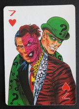 Batman Forever 1994 Playing Card Two Face Riddler 7 Hearts