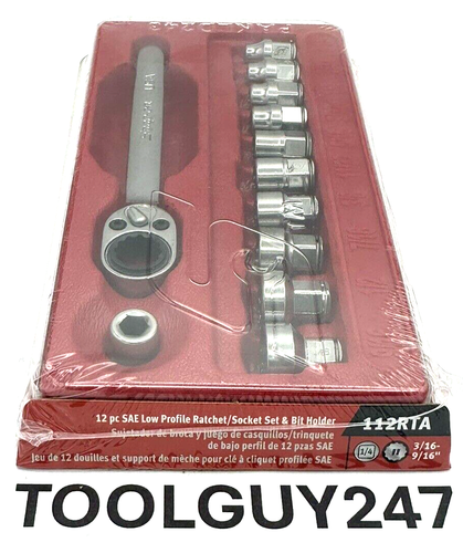 SNAP ON TOOLS 112RTA 12 Pc 1/4" Drive 12Pt SAE Low-Profile Ratchet ...