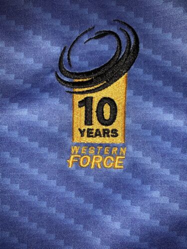 Western Force Super Rugby Union Jersey BLK Ladies Size 14 10 Year Anniversary - Picture 3 of 4