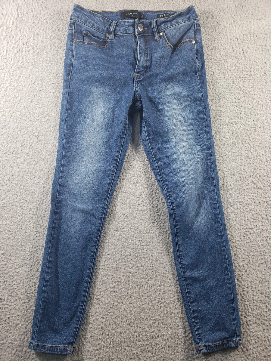 Tahari Women s Size 4 Chloe Skinny Blue Denim Jeans Cotton Stretch Casual 27x27